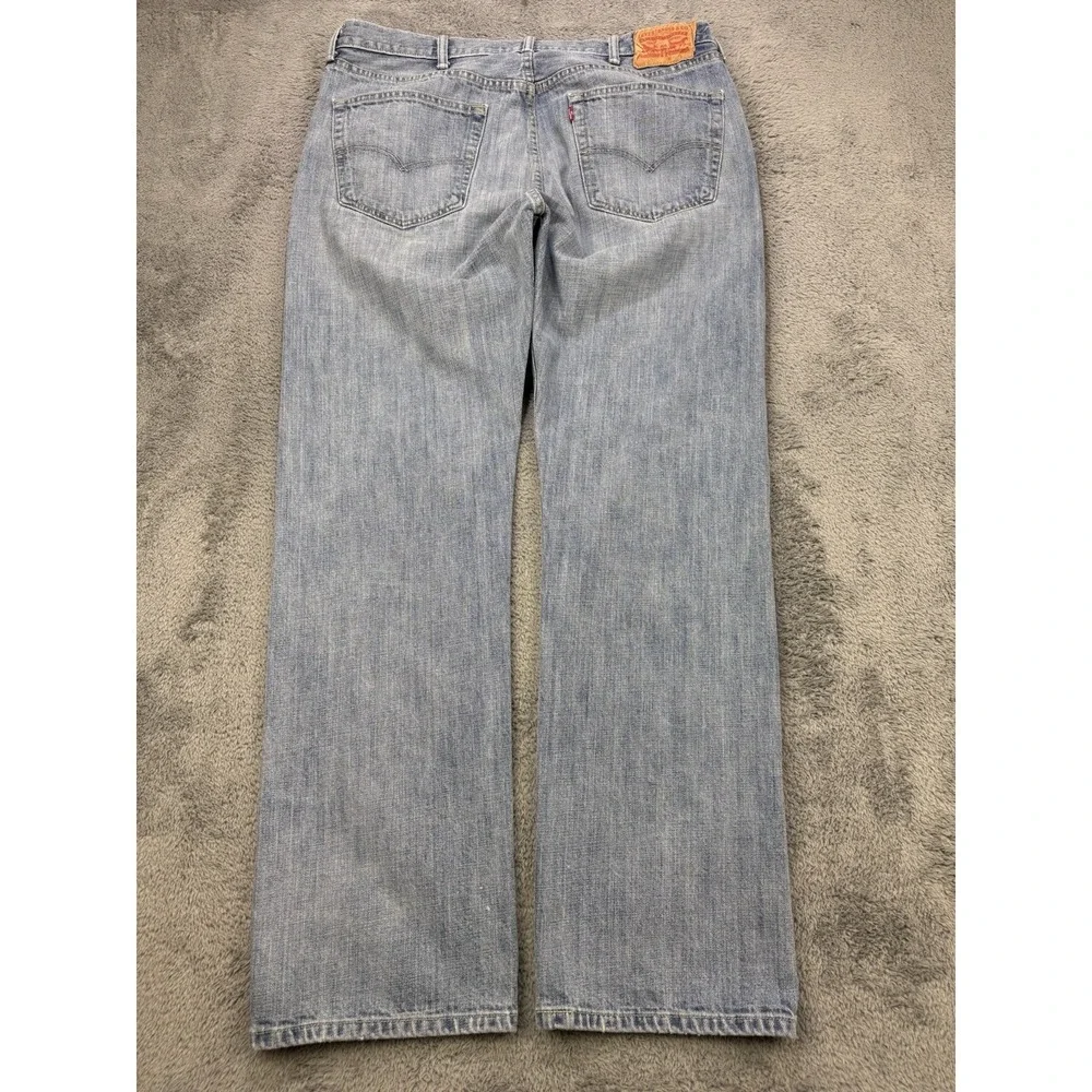 Levis‎ 501 Jeans Mens 38x32 Blue Distressed Denim Straight Leg Button Fly